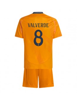 Real Madrid Federico Valverde #8 Dječji Gostujuci Dres kompleti 2024-25 Kratak Rukavima (+ kratke hlače)